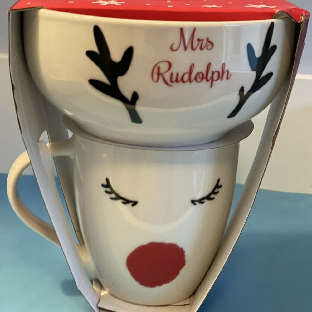 NEW! 🎄Mrs. Rudolph Mug and Bowl Breakfast Set🎄 - Picture 2 of 11